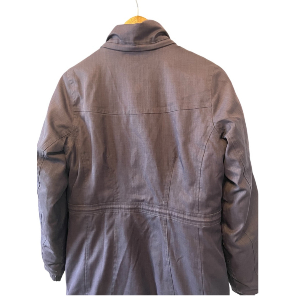 EDDIE BAUER Down Filled Purple Long Fit Zip Up Winter Jacket Coat XS - Picture 4 of 9